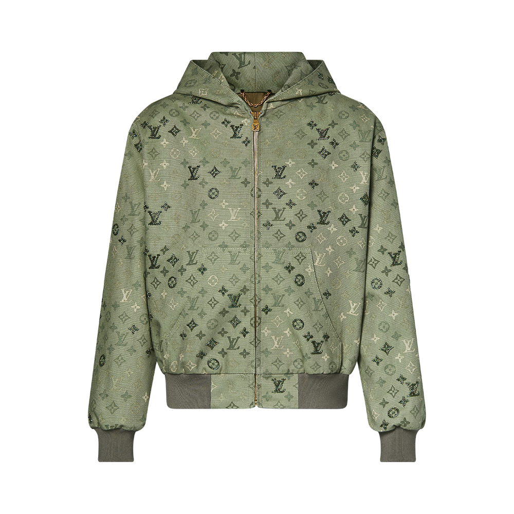 LOUIS VUITTON Monogram Embellished Hooded Blouson #389538