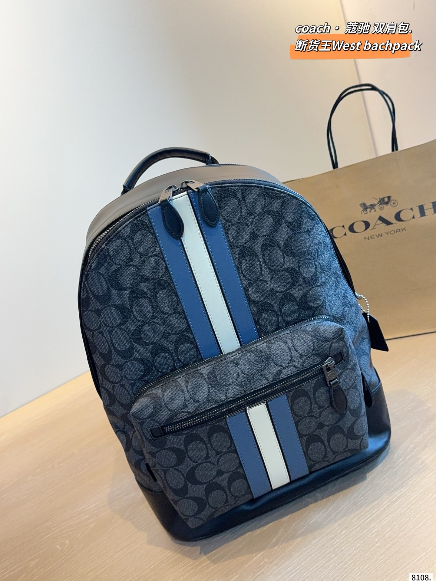 Coach West Backpack Canvas with Leather Accents (Replica)