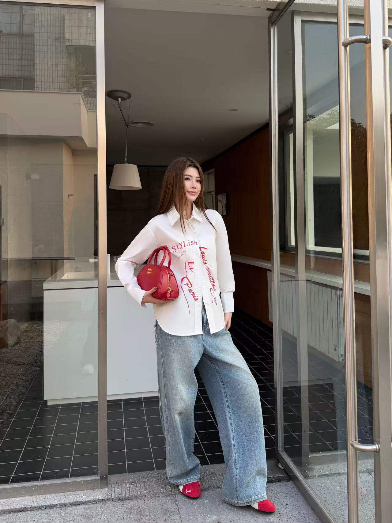 [TOP] Louis Vuitton LV Shirt - White