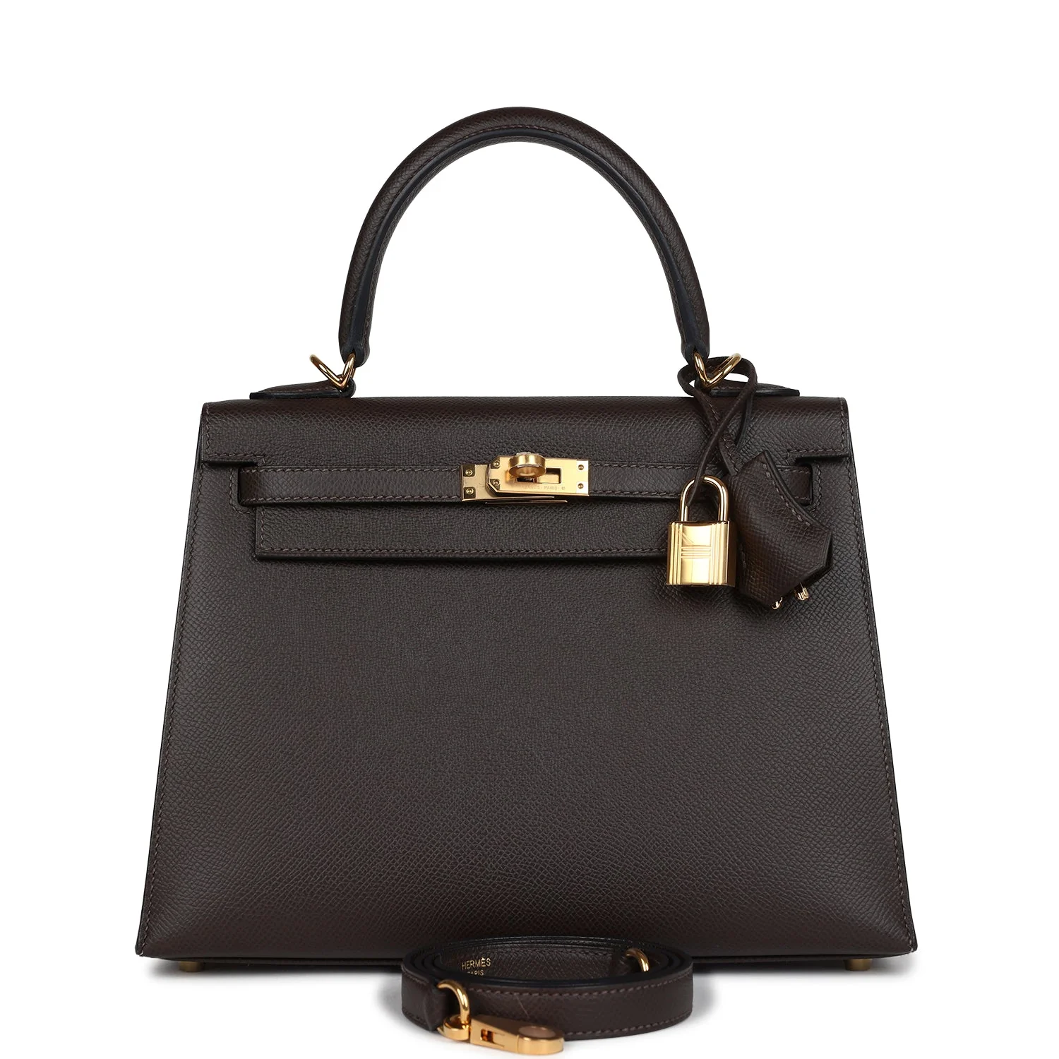 Hermes Kelly Sellier  Ebene Epsom Gold Hardware