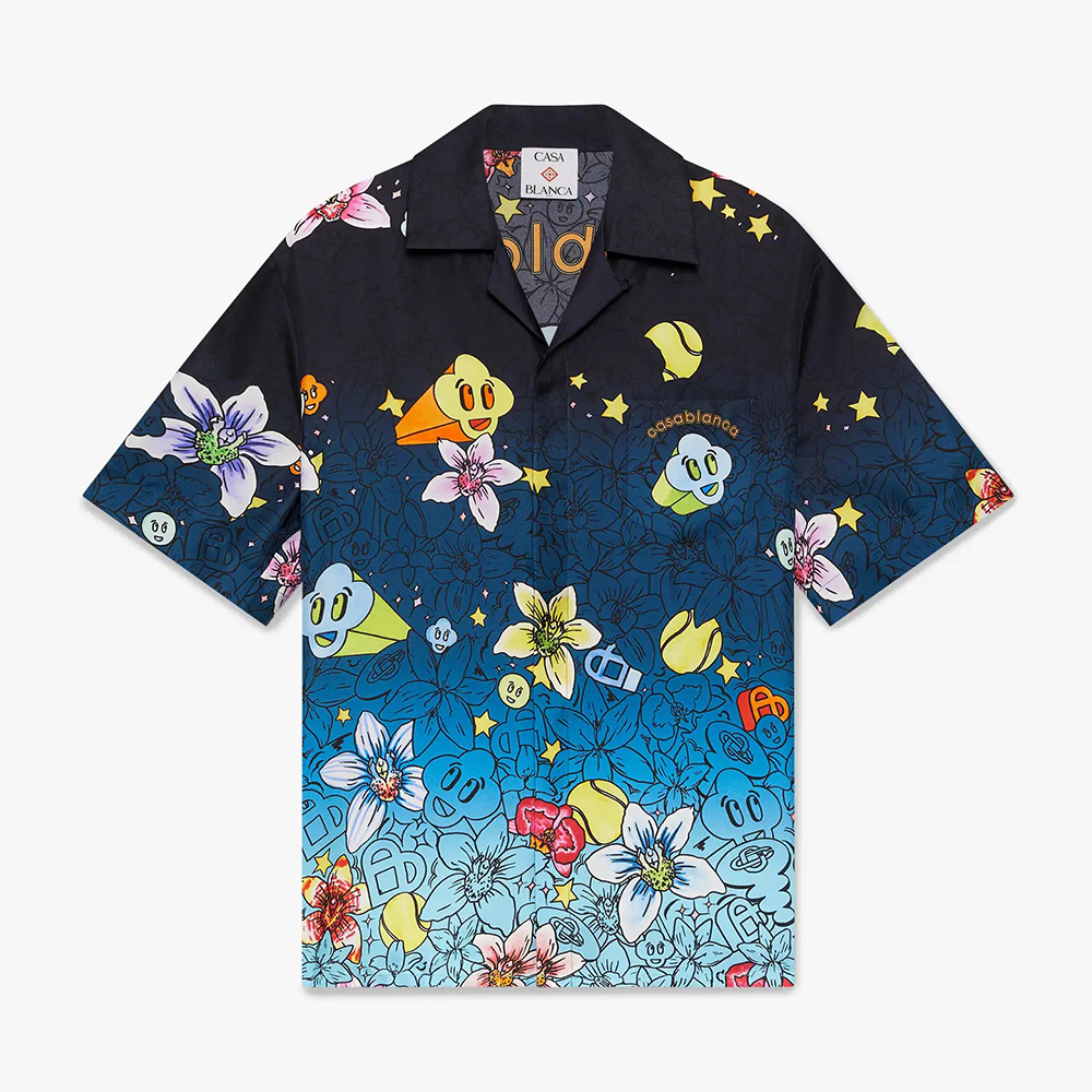Designer Clothing Casablanca Collage D Icones Graphiques Short Sleeve Silk Shirt and Shorts #389977 View 2 | Nigo Office
