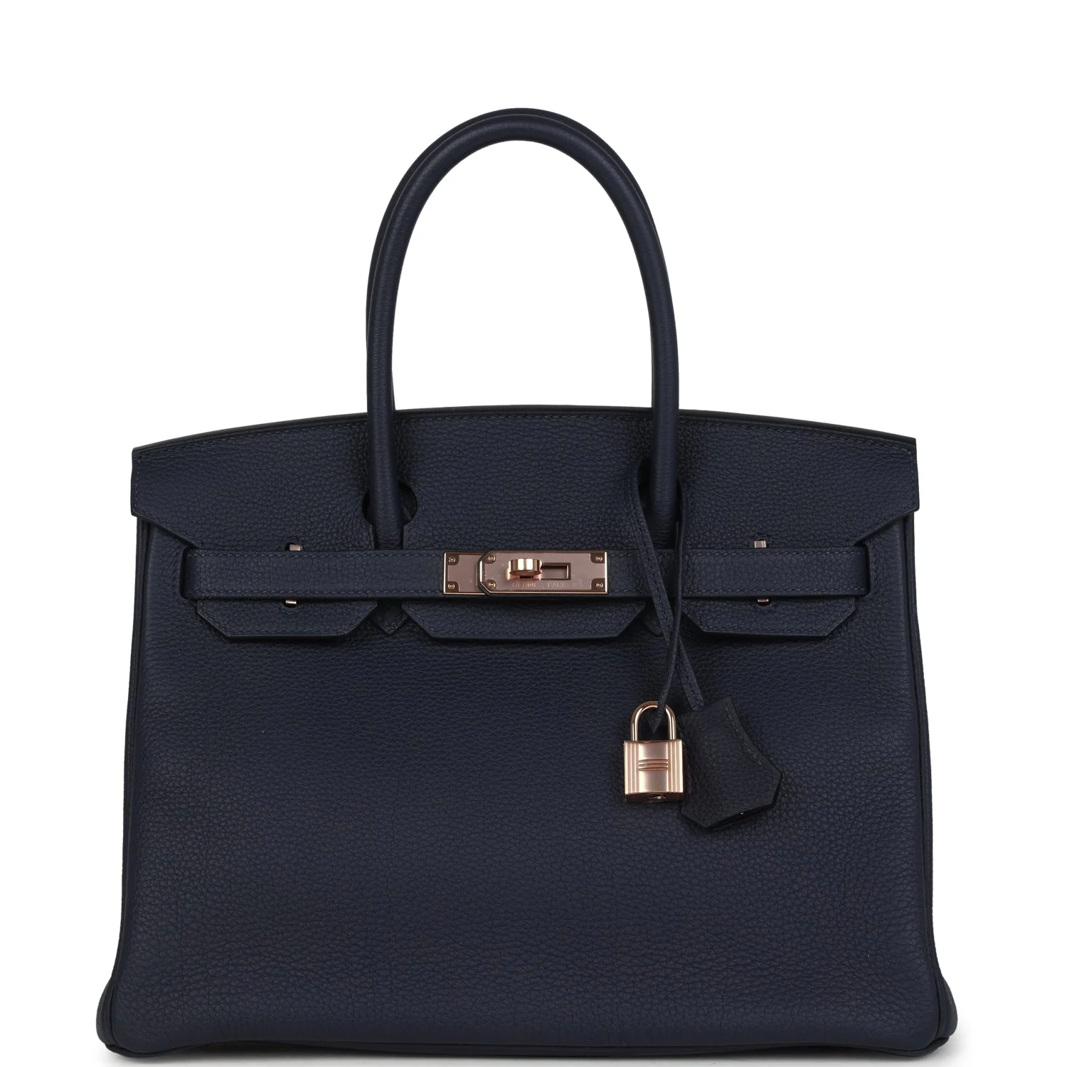 Hermes BirkinBleu Nuit Togo Rose Gold Hardware