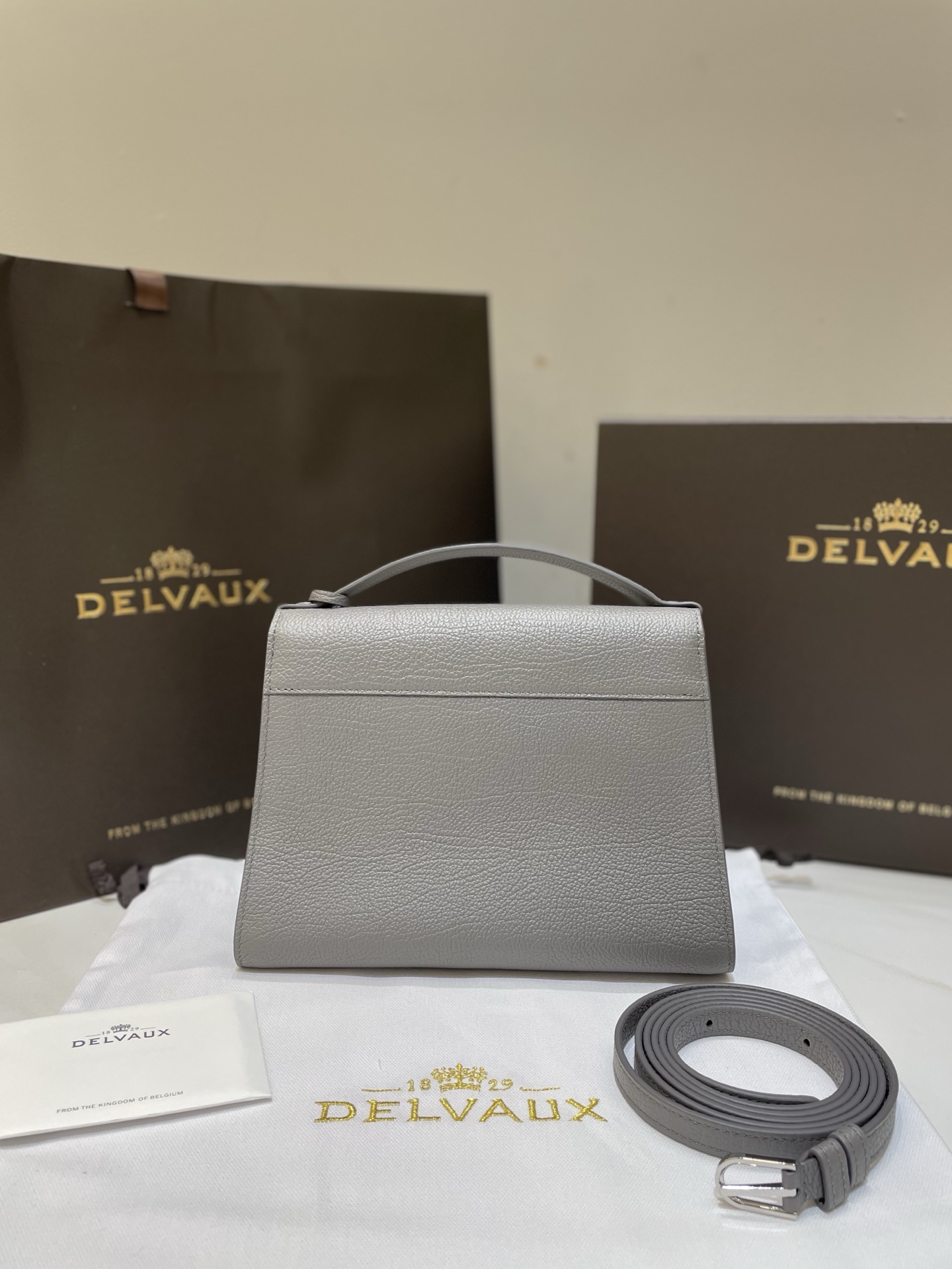 [TOP] Delvaux Tem Bag Cowhide 23×17×6cm - Gray - 711 Luxury
