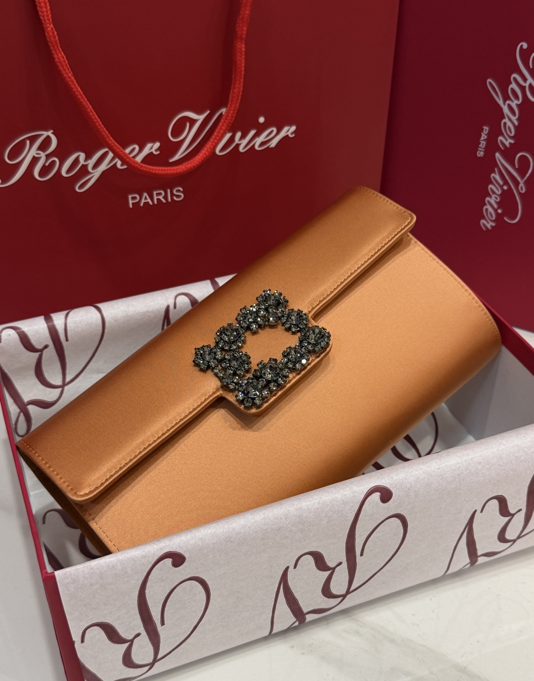 [TOP] ROGER VIVIER Diamond Bag 24-13-3 CM - Orange - 711 Luxury