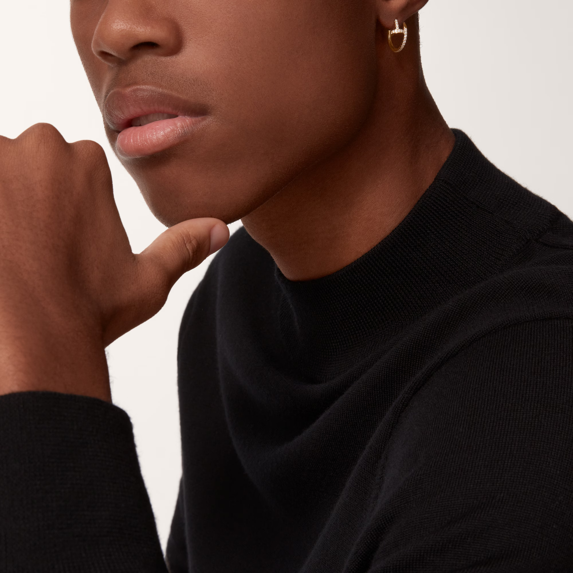 Carty Nails Solo Trace Earrings ,Yellow  Gold ,36 Moissanite