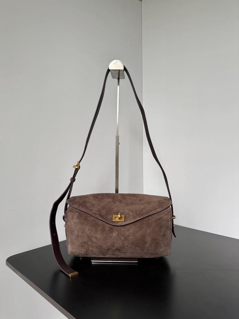 [TOP] BALENCIAGA LE 7 Shoulder Bag 26x13.5x10cm - Brown & GHW