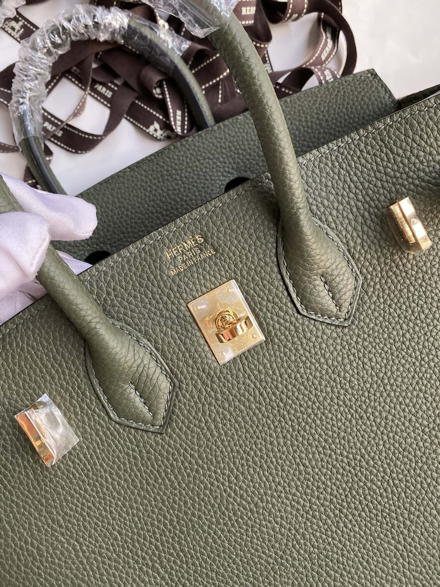 [TOP] HERMES Birkin Togo Leather 25cm - Vert Maquis & GHW