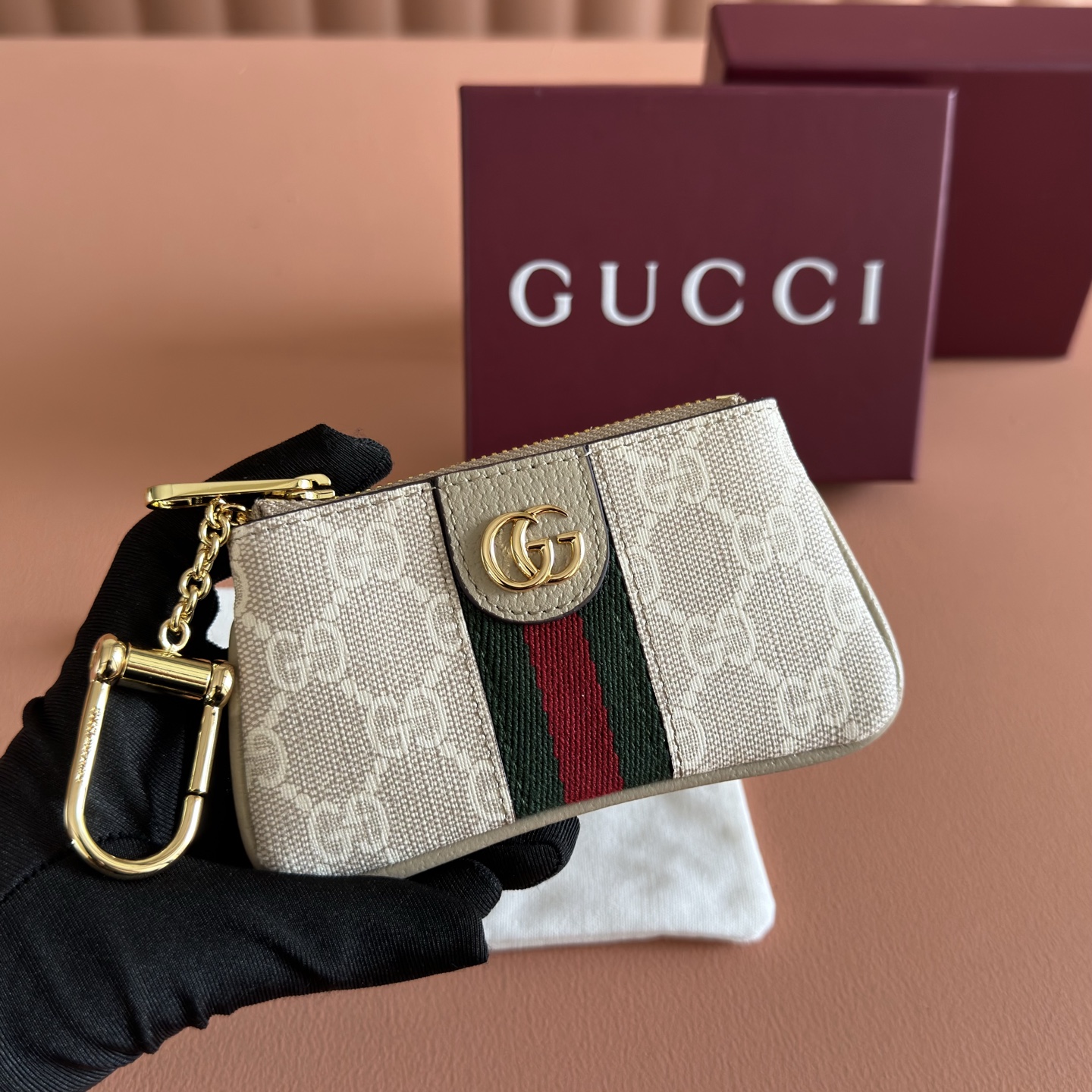[TOP] GUCCI Coin Purse 12x7.5x1.5cm - Beige - 711 Luxury