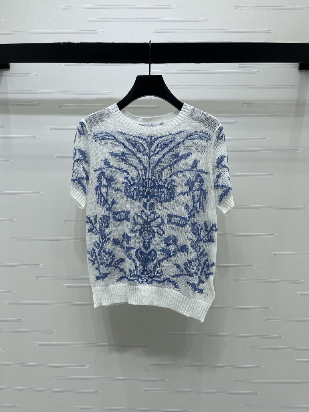 [TOP] Christian Dior Intarsia Knit Short Sleeve T-shirt - White - 711 Luxury