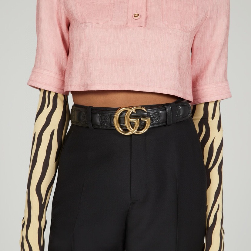[TOP] GUCCI GG Belt 4.0cm - Black - 711 Luxury