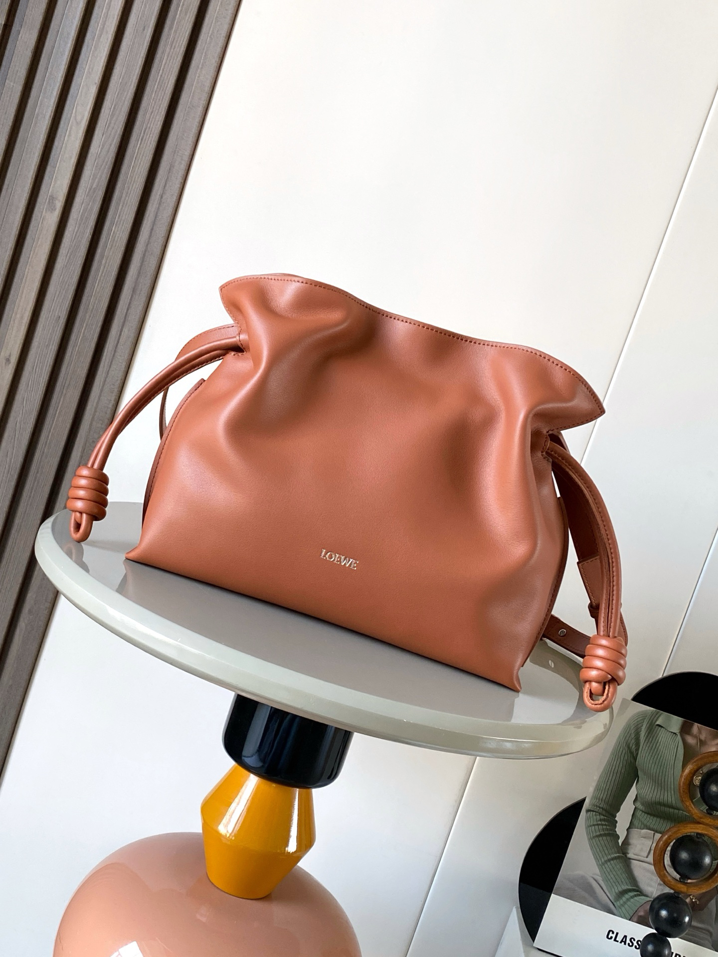 [TOP] LOEWE Flamenco Bag Cowhide Leather 30x24.5x10.5cm - Brown - 711 Luxury