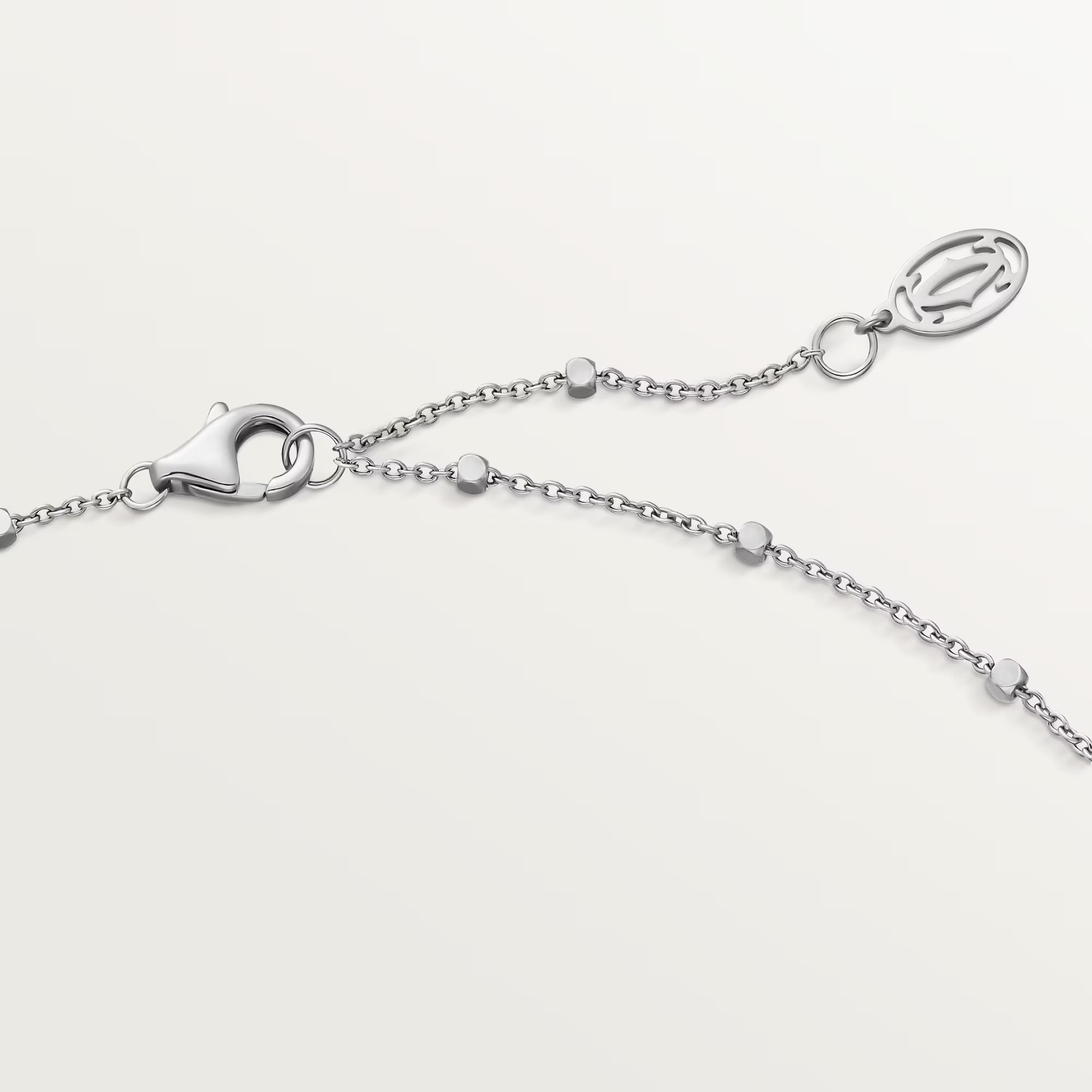 Carty Bullet Necklace, White Gold, Geometric Mesh