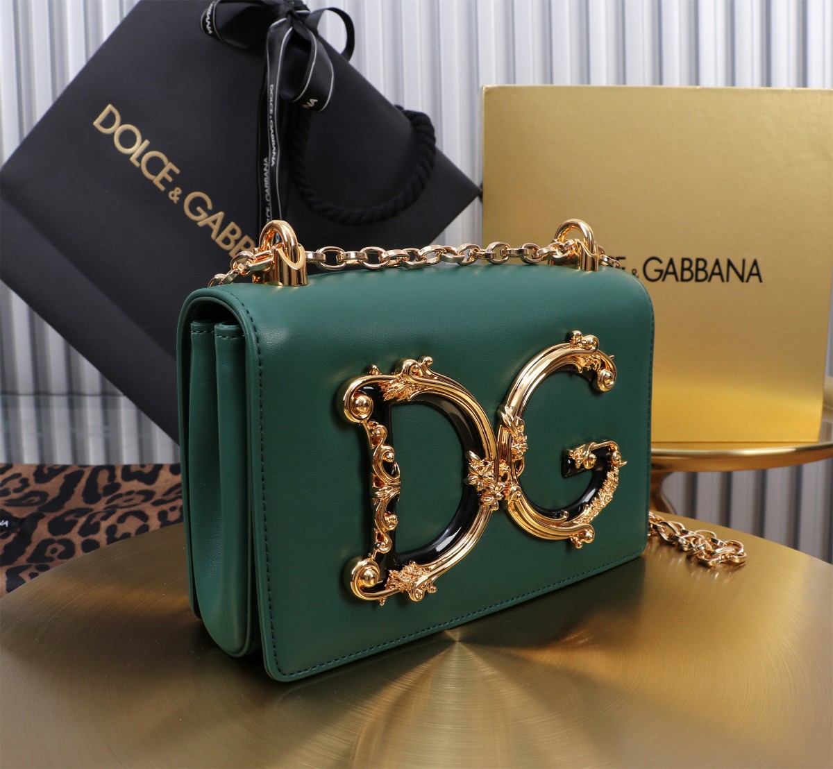 [TOP] Dolce & Gabbana D&G Girls Bag  21x5x13.5 cm - Dark Green - 711 Luxury