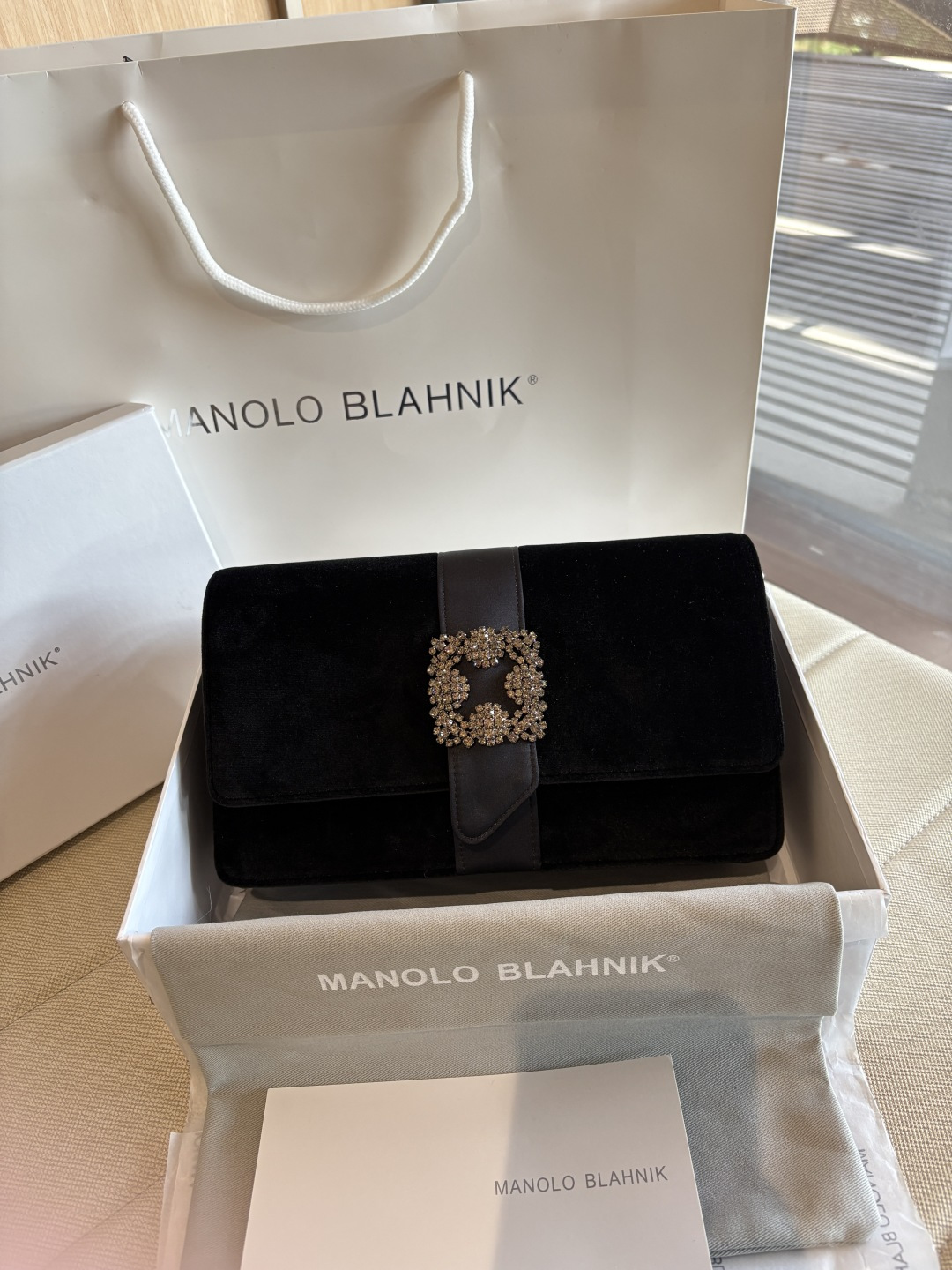 [TOP] MANOLO BLAHNIK Bag 12*24*6cm - Black - 711 Luxury