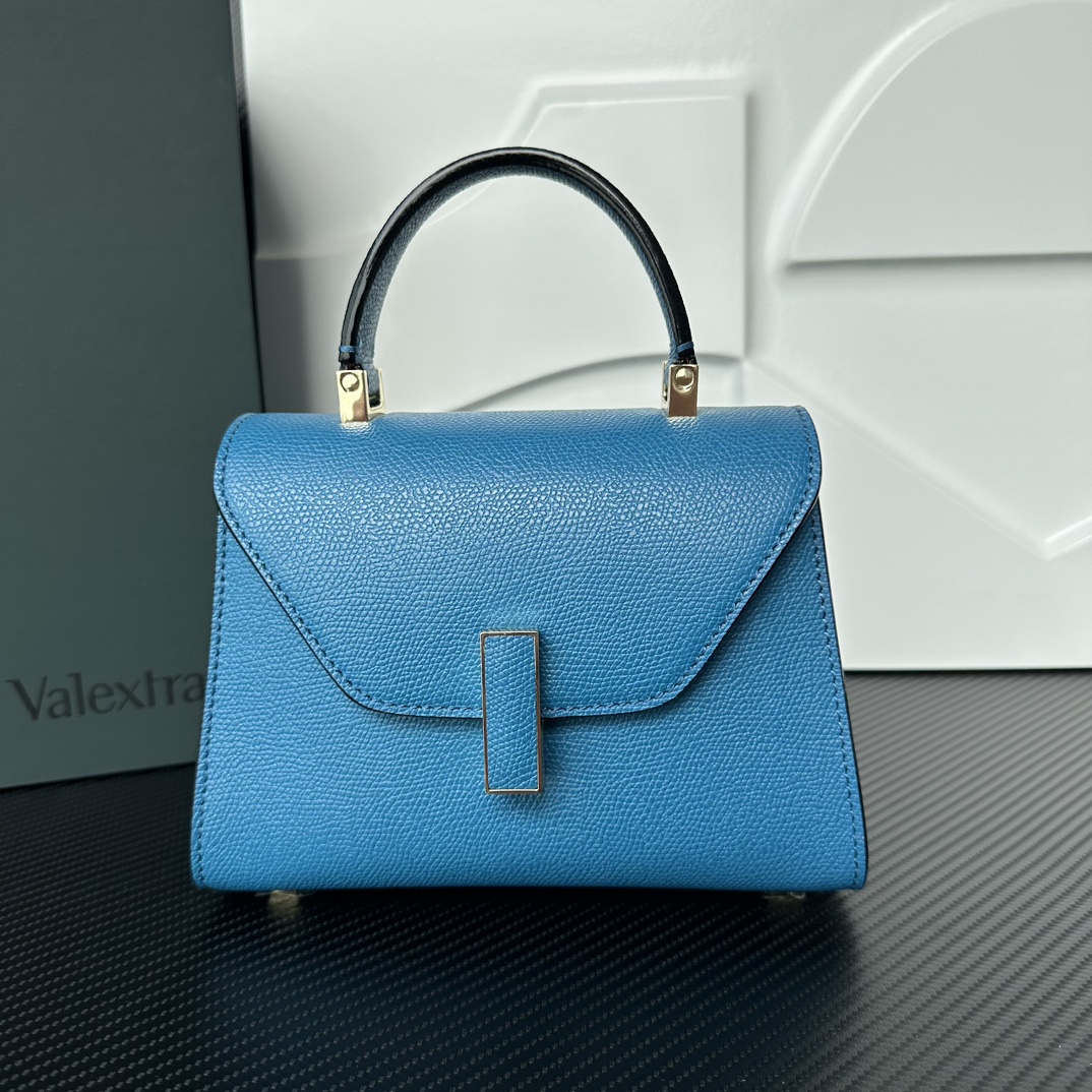 [TOP] VALEXTRA lside Bag 19.5x14x9.5cm - Blue - 711 Luxury