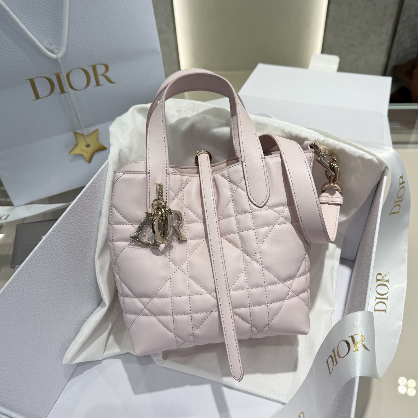 [TOP] Christian Dior Toujours Bag Cowhide 16x18x12cm - Pink - 711 Luxury