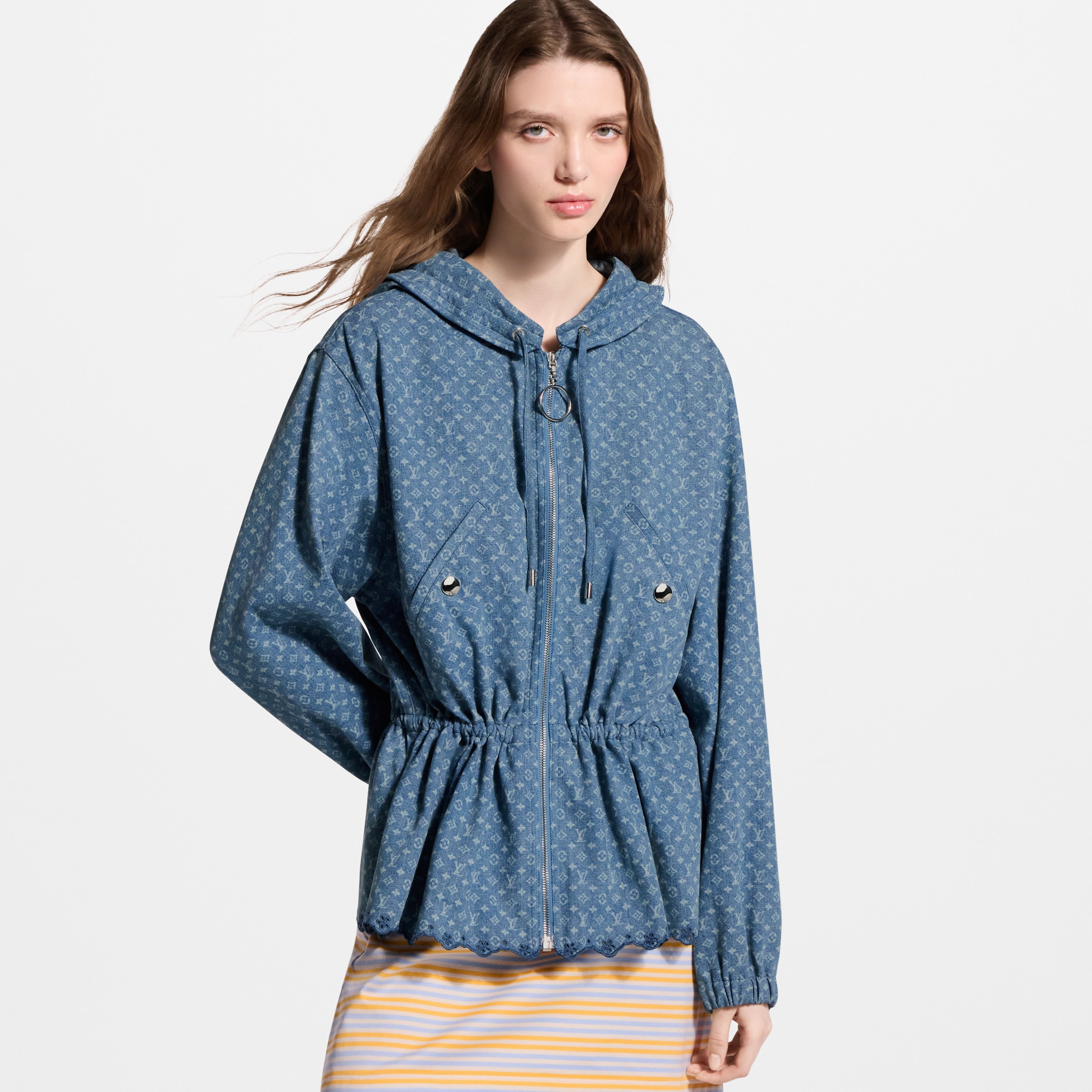 Louis Vuitton Clothing LOUIS VUITTON Hooded Monogram Denim Jacket #396650 View 2 | Nigo Office