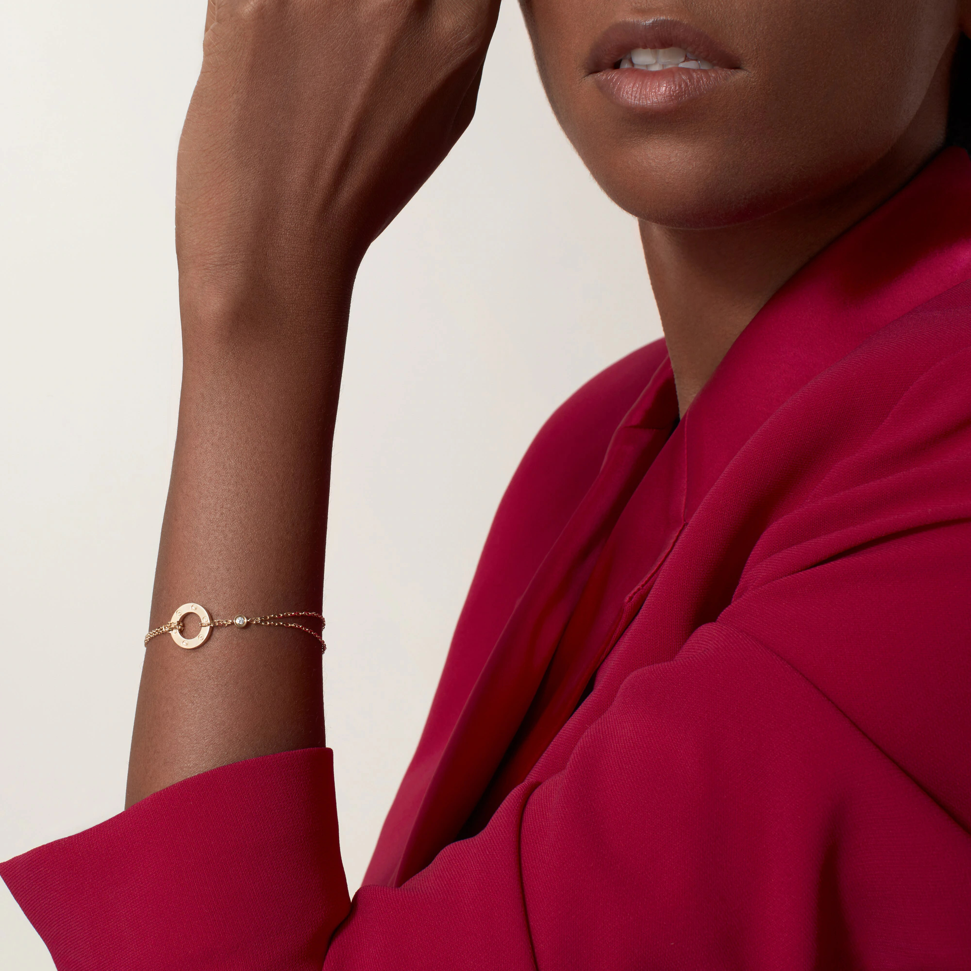 Carty Love Luna Loop Bracelet, Yellow Gold, 2 Moissanite