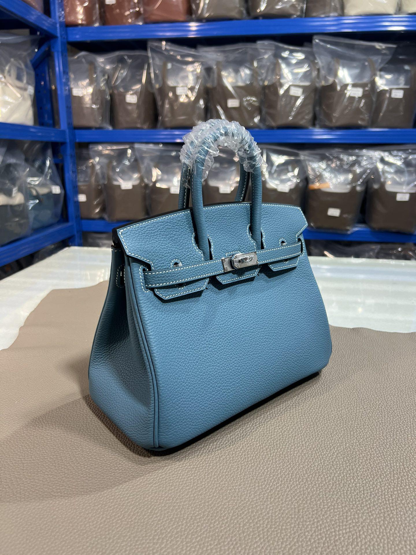 [TOP] HERMES Birkin Togo Leather 25cm - Bleu Jean & SHW