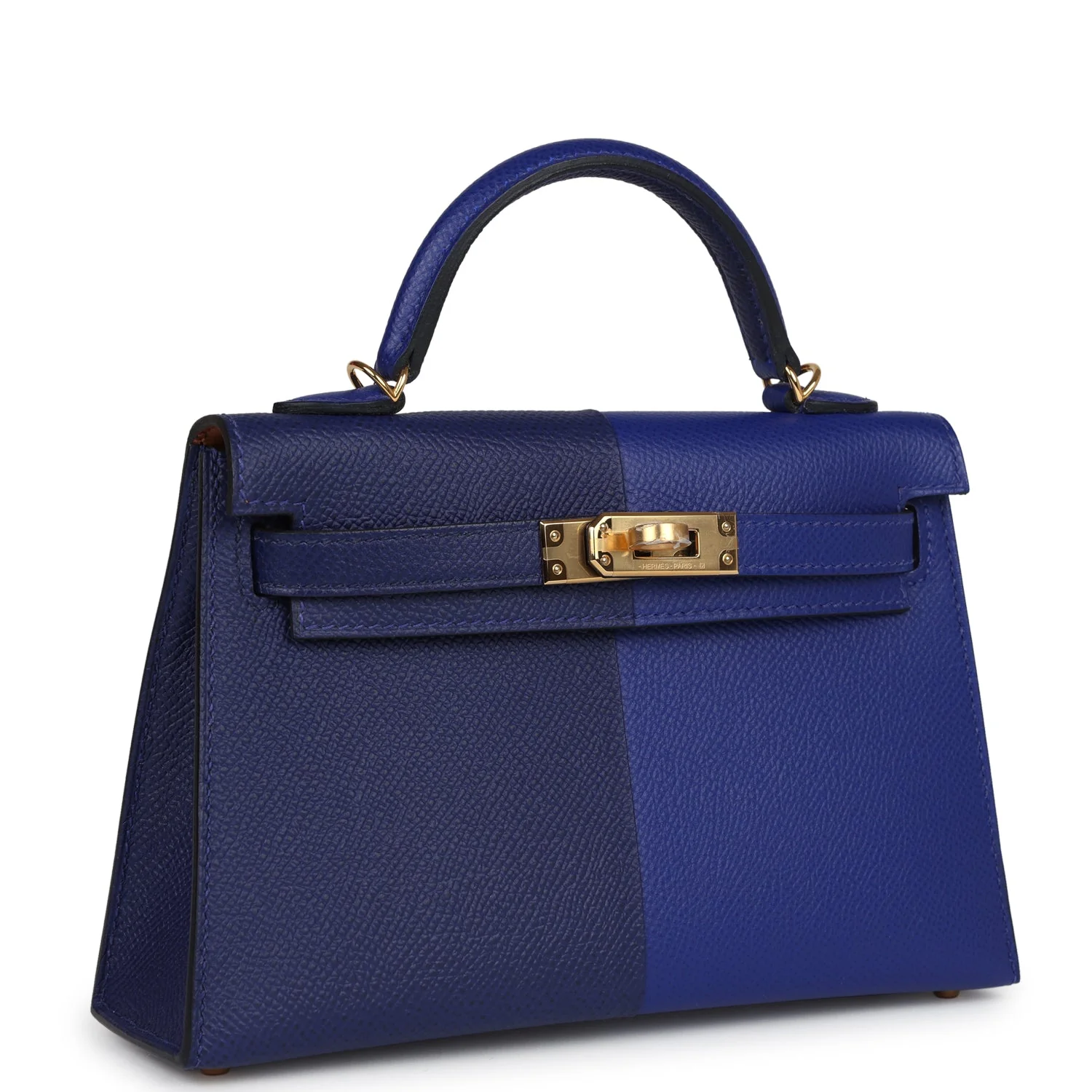 Hermes Casaque Kelly Sellier  Bleu Electric and Bleu Encre Epsom Gold Hardware