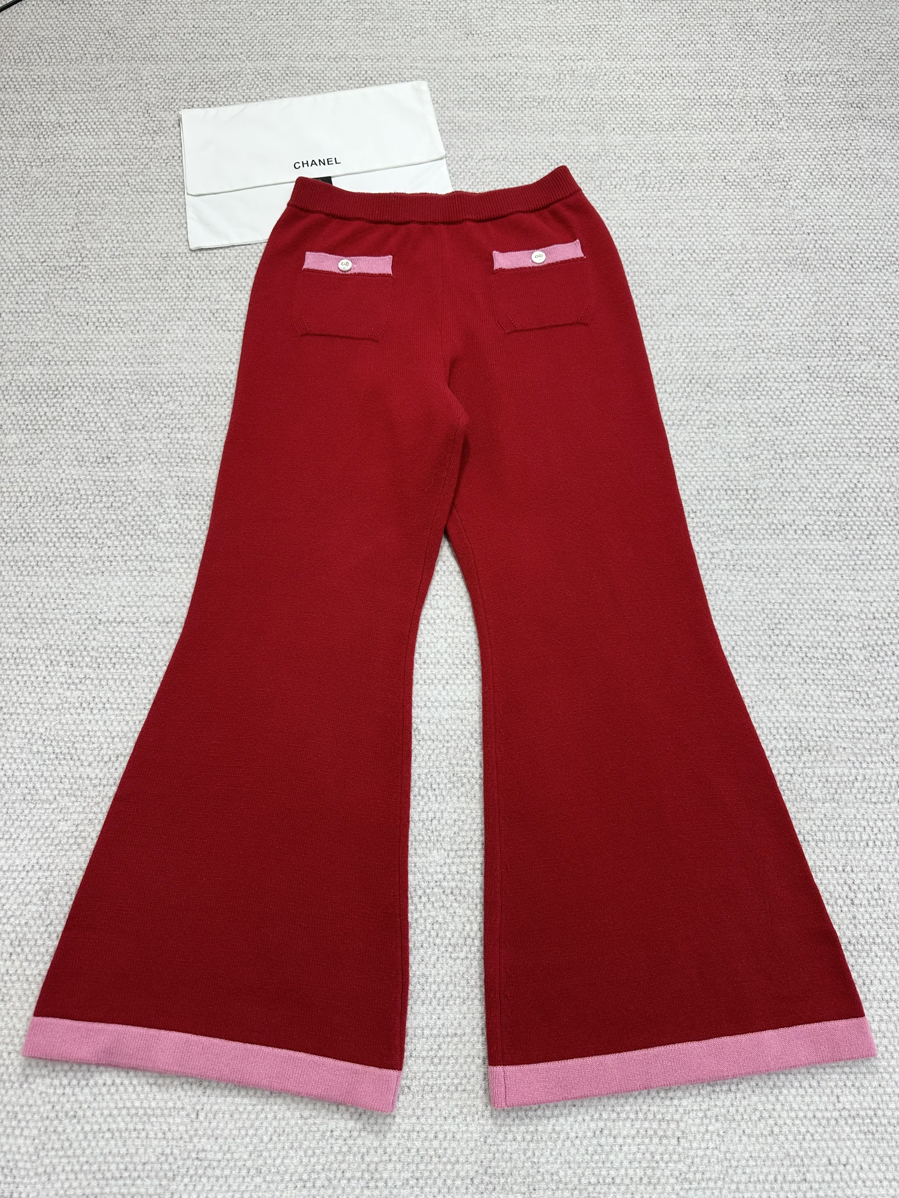 Chanel Top-quality Version Trousers Cashmere Red Pink #334185