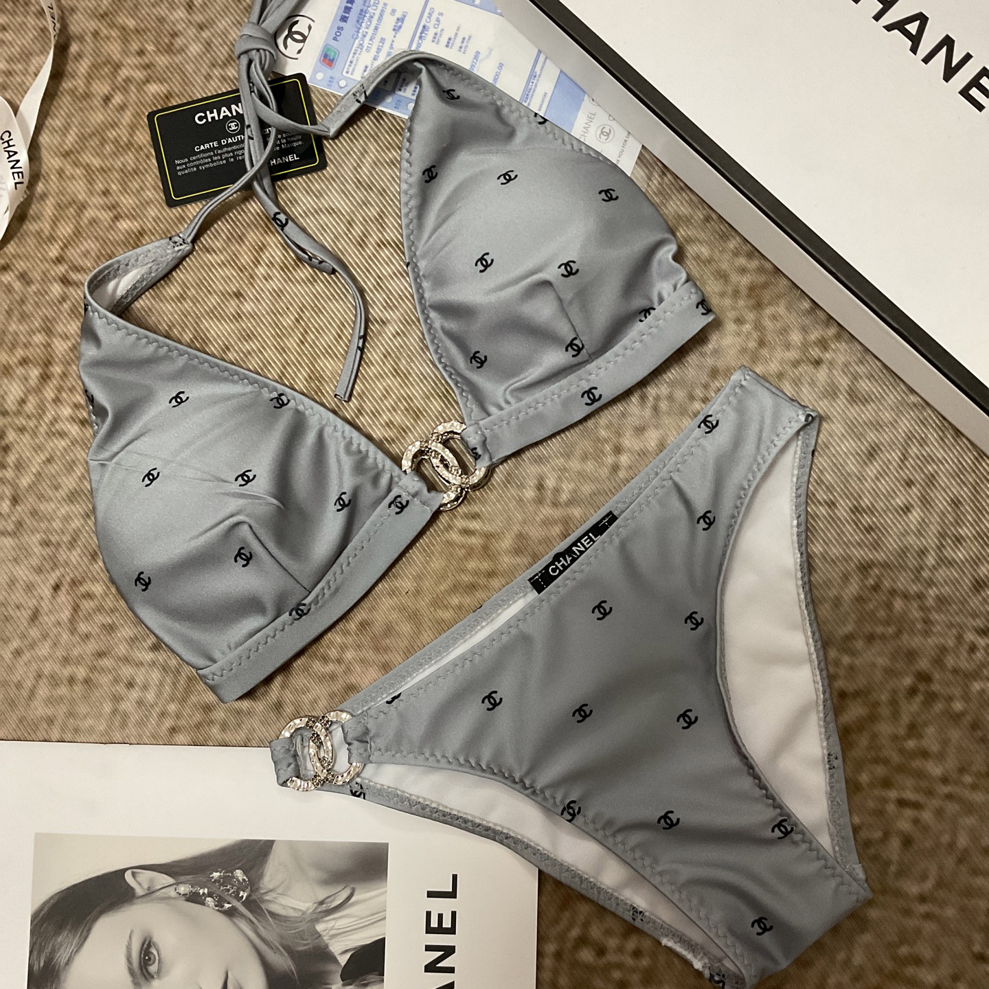 [TOP] CHANEL Bikini Swimsuit - Gray - 711 Luxury
