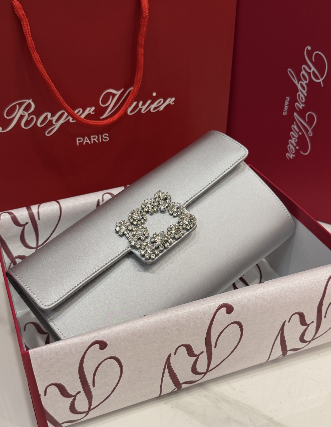[TOP] ROGER VIVIER Diamond Bag 24-13-3 CM - Sliver - 711 Luxury