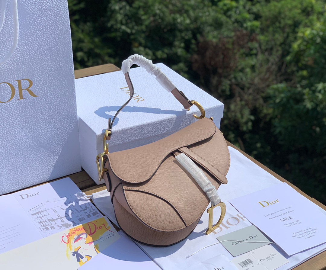 [TOP] Christian Dior Saddle Bag Calfskin 25.5x20x6.5cm - Pink - 711 Luxury