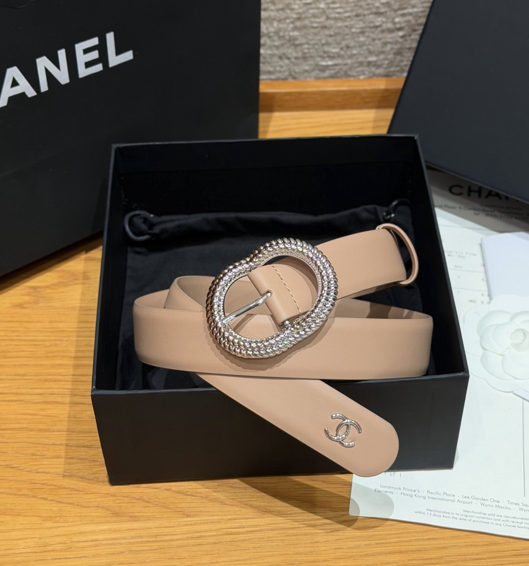 [TOP] CHANEL Cowhide Belt 3 cm - Nude Pink - 711 Luxury