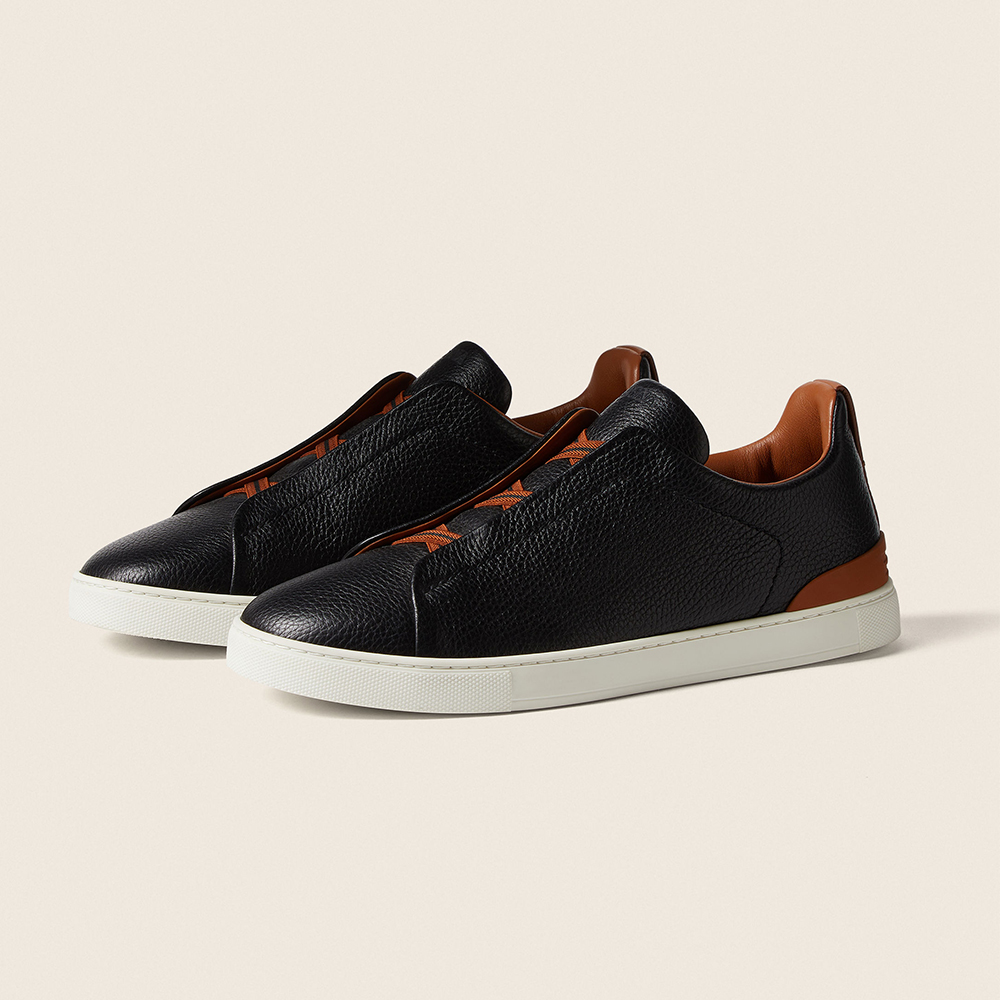 Designer Shoes Zegna Deerskin Triple Stitch Sneakers #378736 | Nigo Office