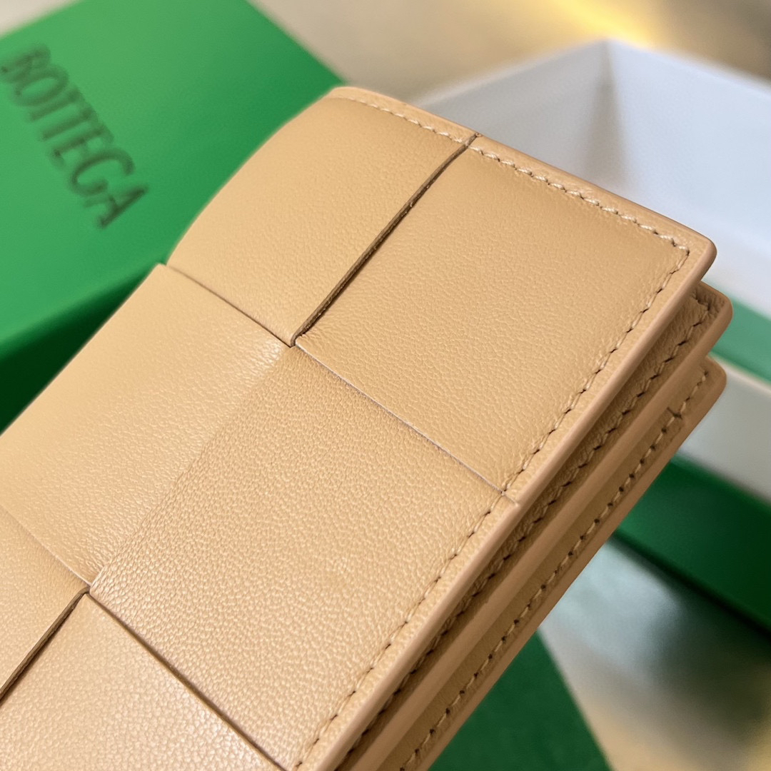 [TOP] Bottega Veneta BV Folding Slim Business Card Holder 12.5x7.5 cm - Apricot - 711 Luxury