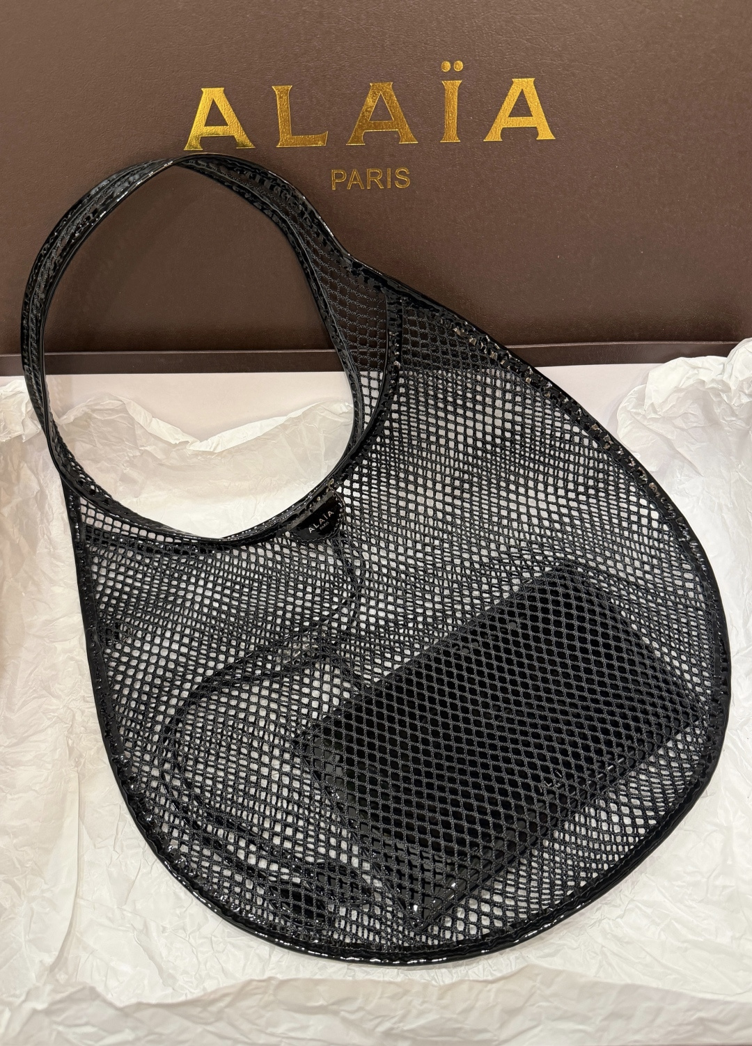 [TOP] ALAIA Fishing Net Bag 36 CM - Black - 711 Luxury