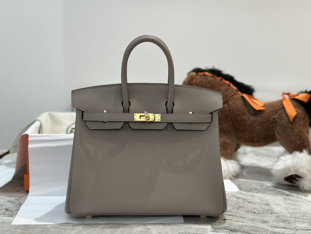 [TOP] HERMES Birkin Epsom Leather 25cm - Gris Meyer & GHW