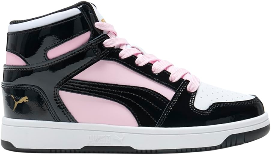 PUMA Womens Rebound Layup Shine High Sneakers Shoes Casual - Black, Pink