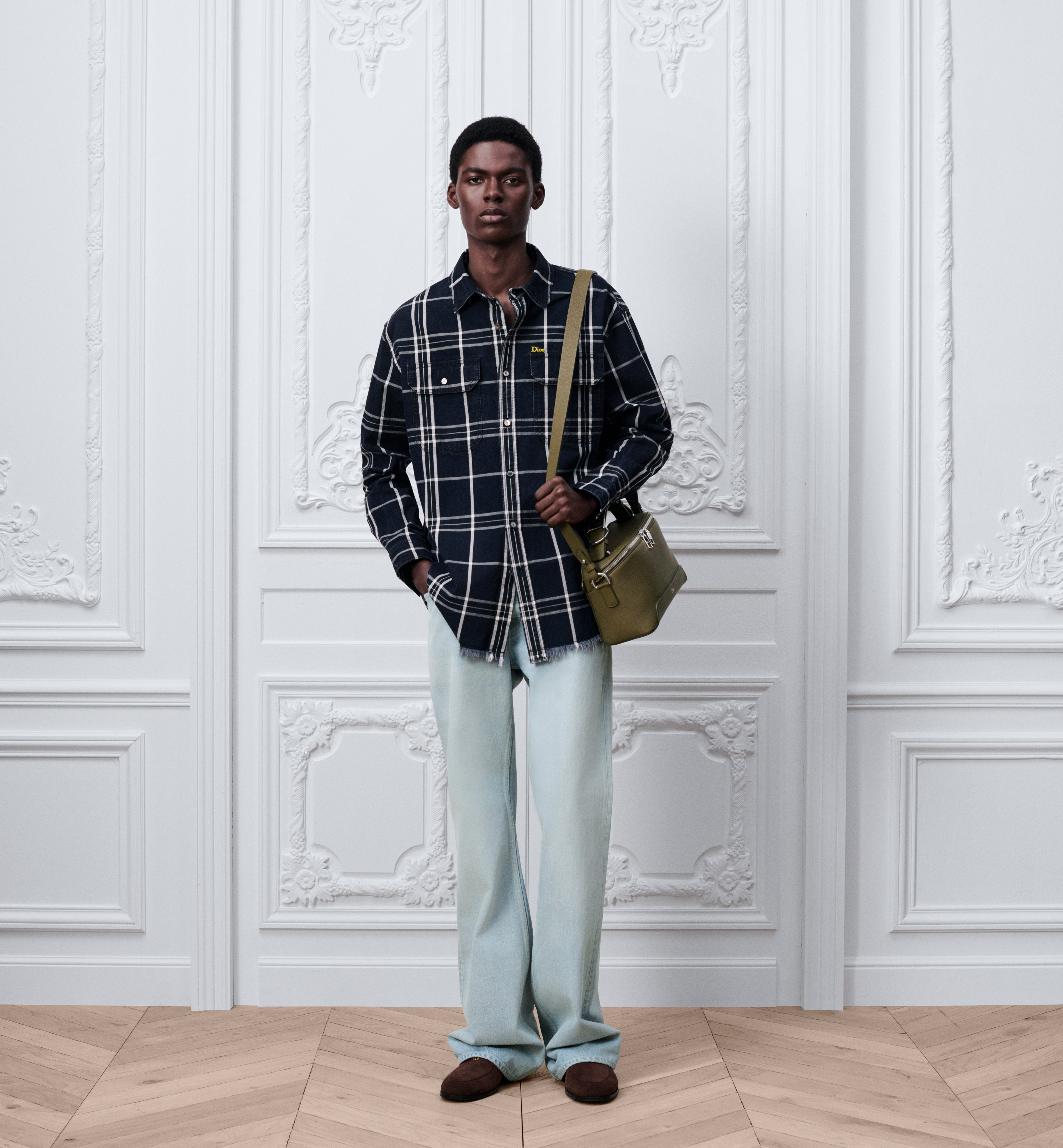 Dior blue Clothing DIOR Checkered Overshirt Blue Cotton Chambray #395540 View 2 | Nigo Office