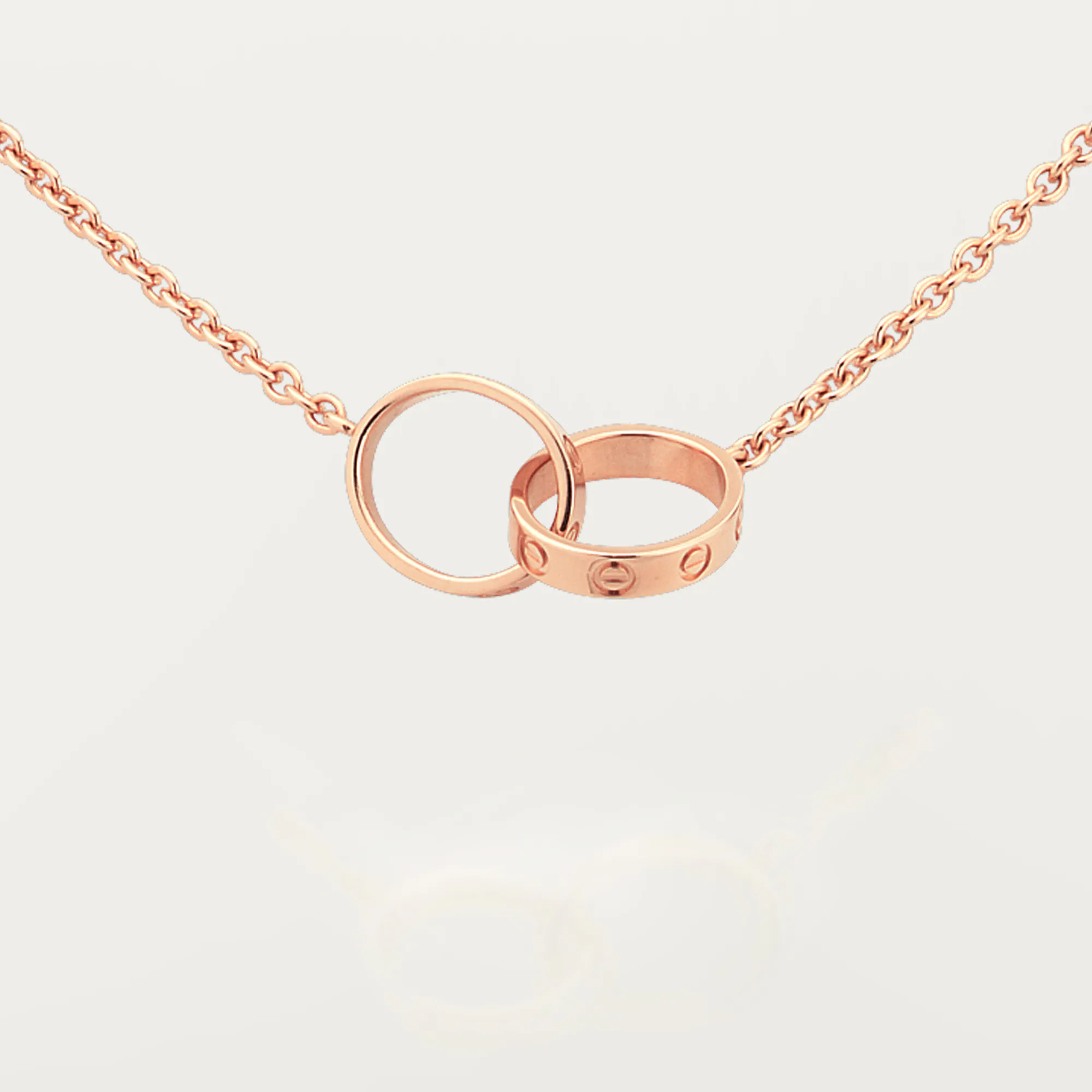 Carty Love Luna Loop Necklace, Rose Gold, Chain