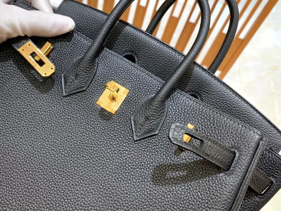 [TOP] HERMES Birkin Togo Leather 25cm - Noir & GHW