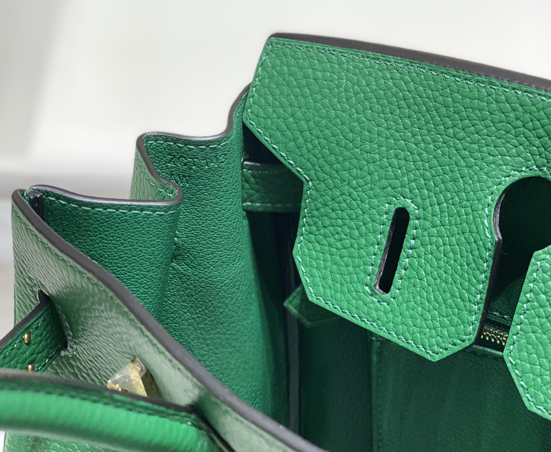 [TOP] HERMES Birkin Togo Leather 25cm - Vert Émeraude & GHW
