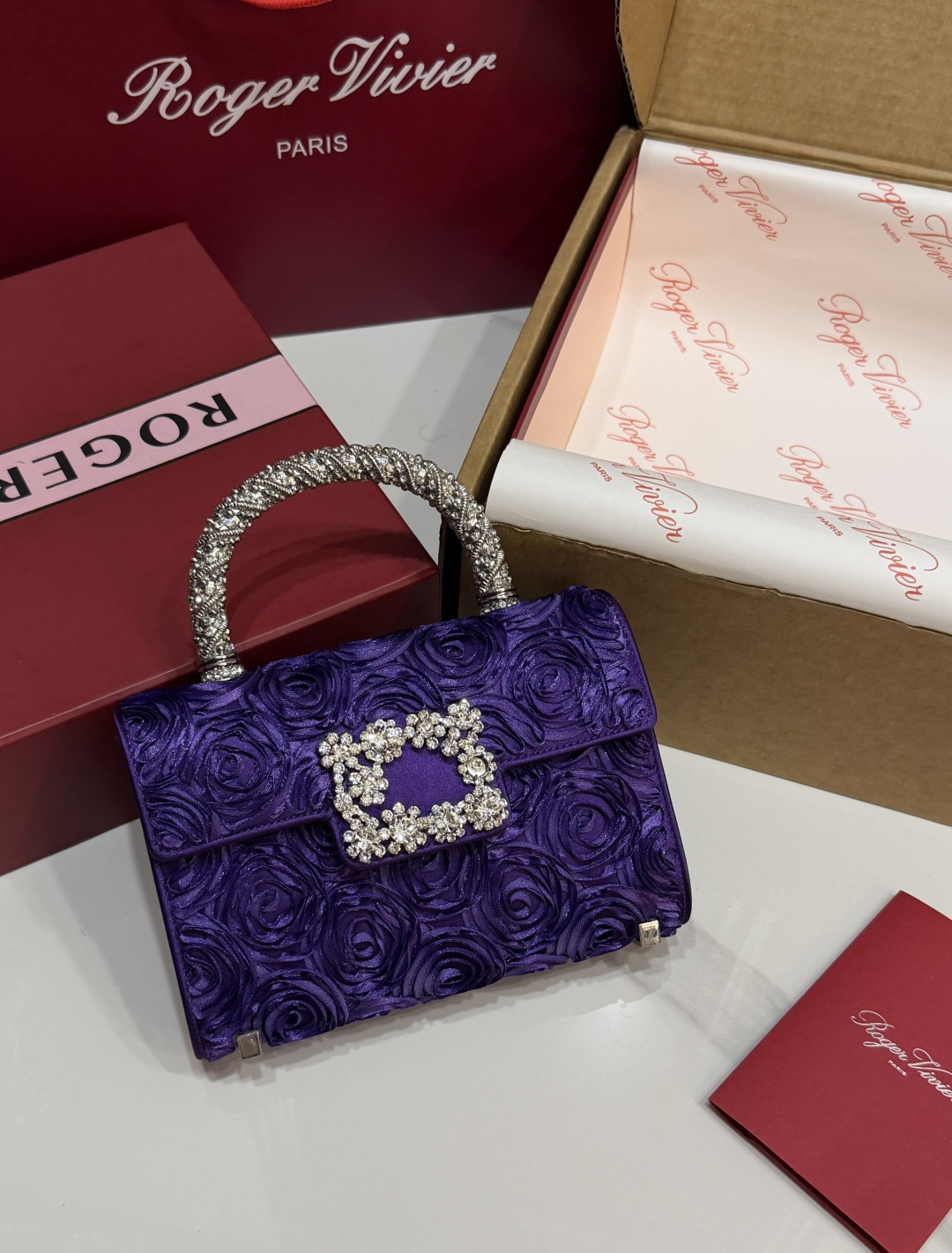 [TOP] ROGER VIVIER Diamond Bag 19-4-13 CM - Purple - 711 Luxury