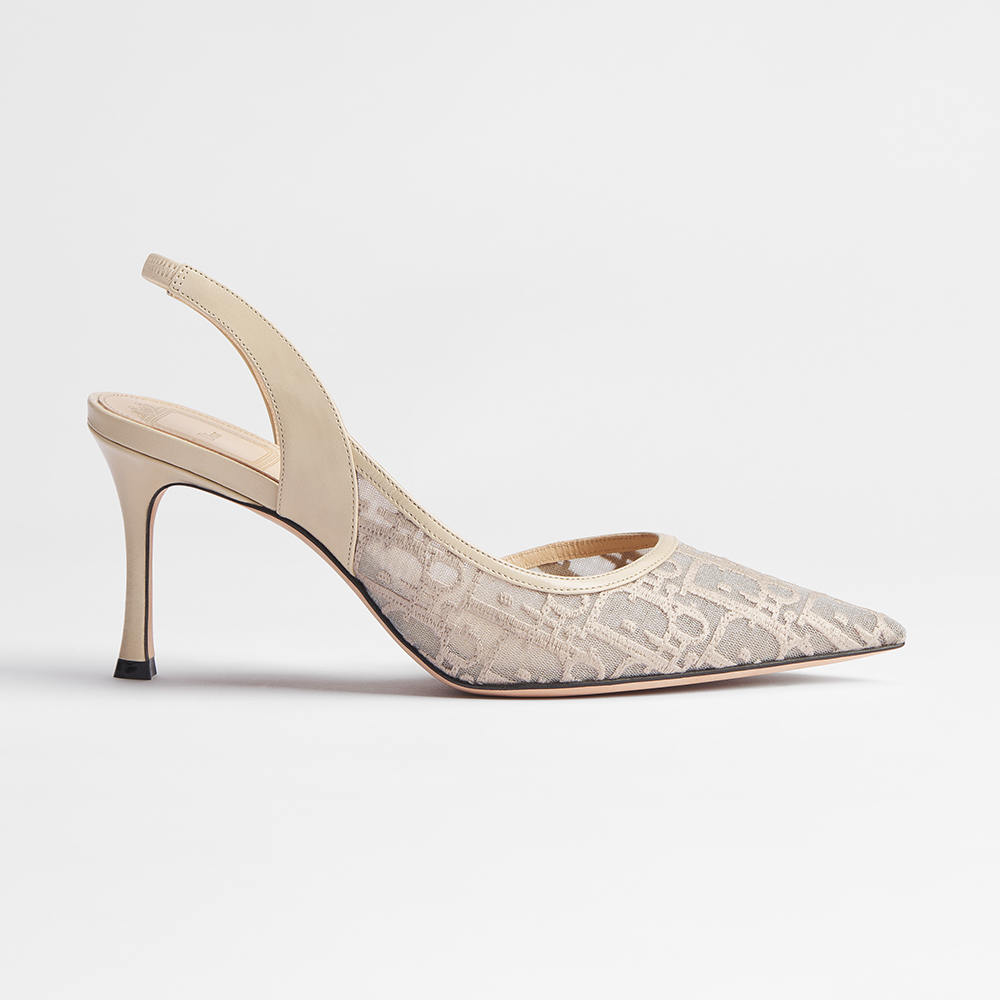 DIOR Adiorable Slingback Pump Black Dior Oblique Embroidered Mesh #380126