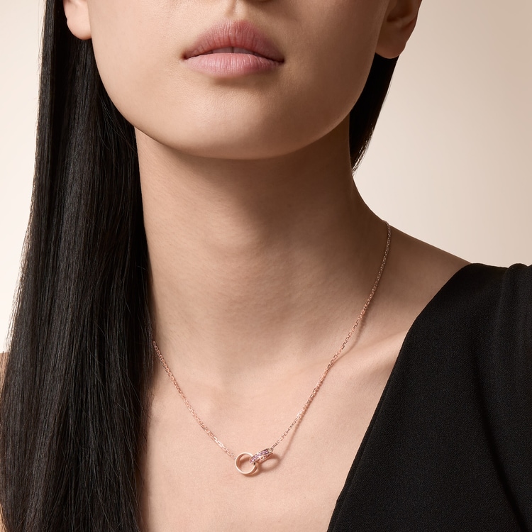 Cartier pink Jewelry Cartier Love Pendant Half-paved Pink Sapphire #395212 View 2 | Nigo Office