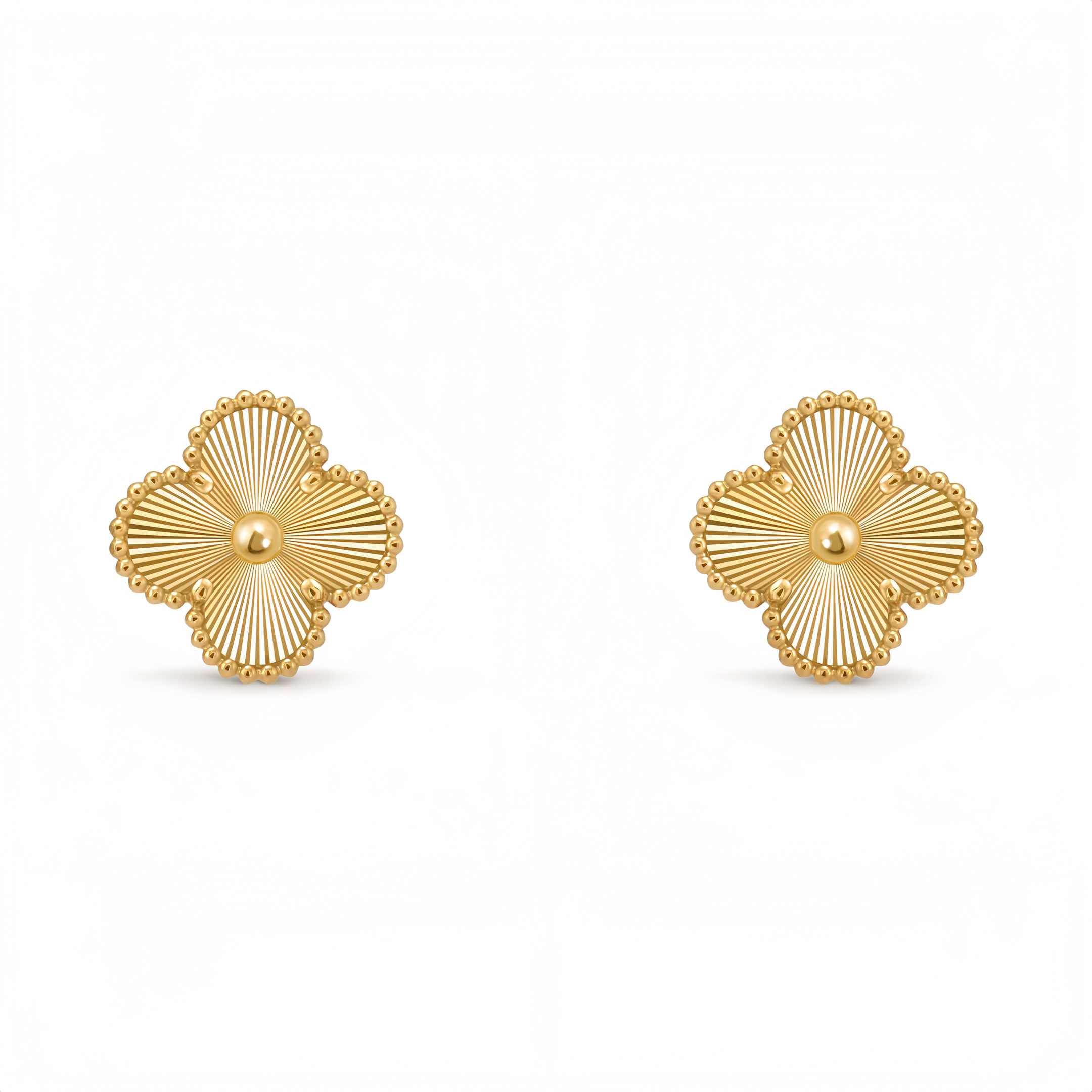 Van Cleef & Arpels yellow Jewelry Van Cleef & Arpels Vintage Alhambra Guilloché 18K yellow gold Earrings #322255 | Nigo Offic