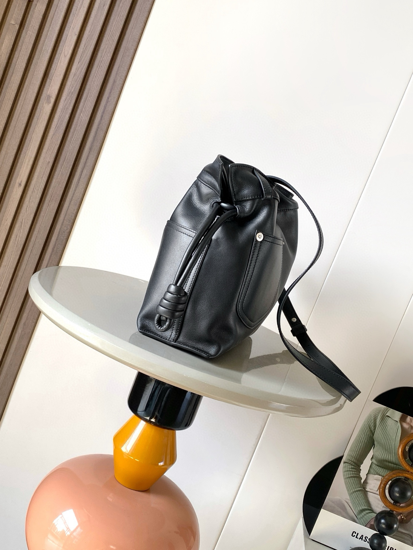 [TOP] LOEWE Flamenco Bag Cowhide Leather 30x24.5x10.5cm - Black - 711 Luxury