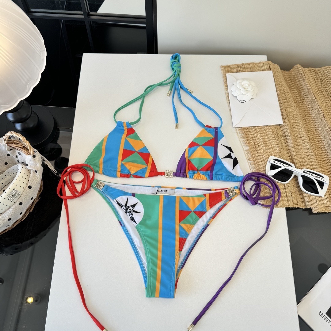 [TOP] LOEWE Bikini Swimsuit - Blue and Green - 711 Luxury