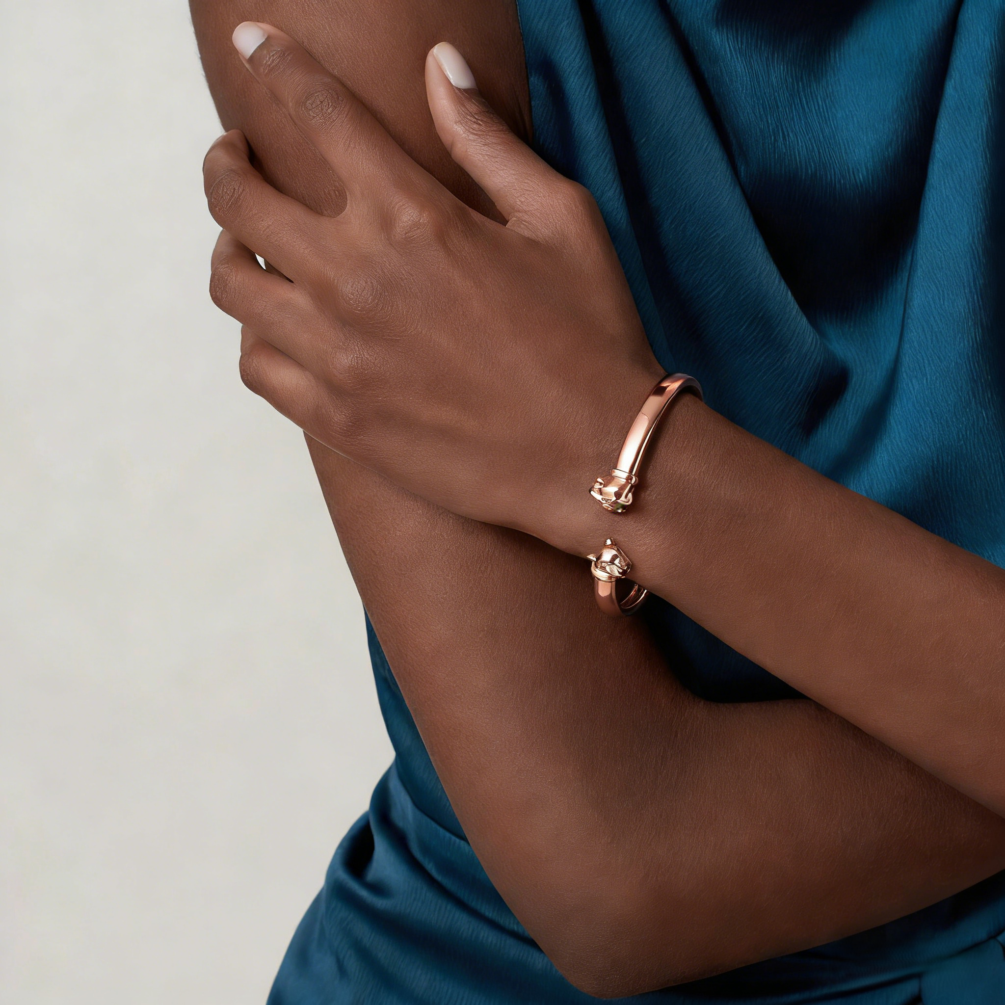 Carty Panther Pure Bracelet, Rose Gold, Double Head