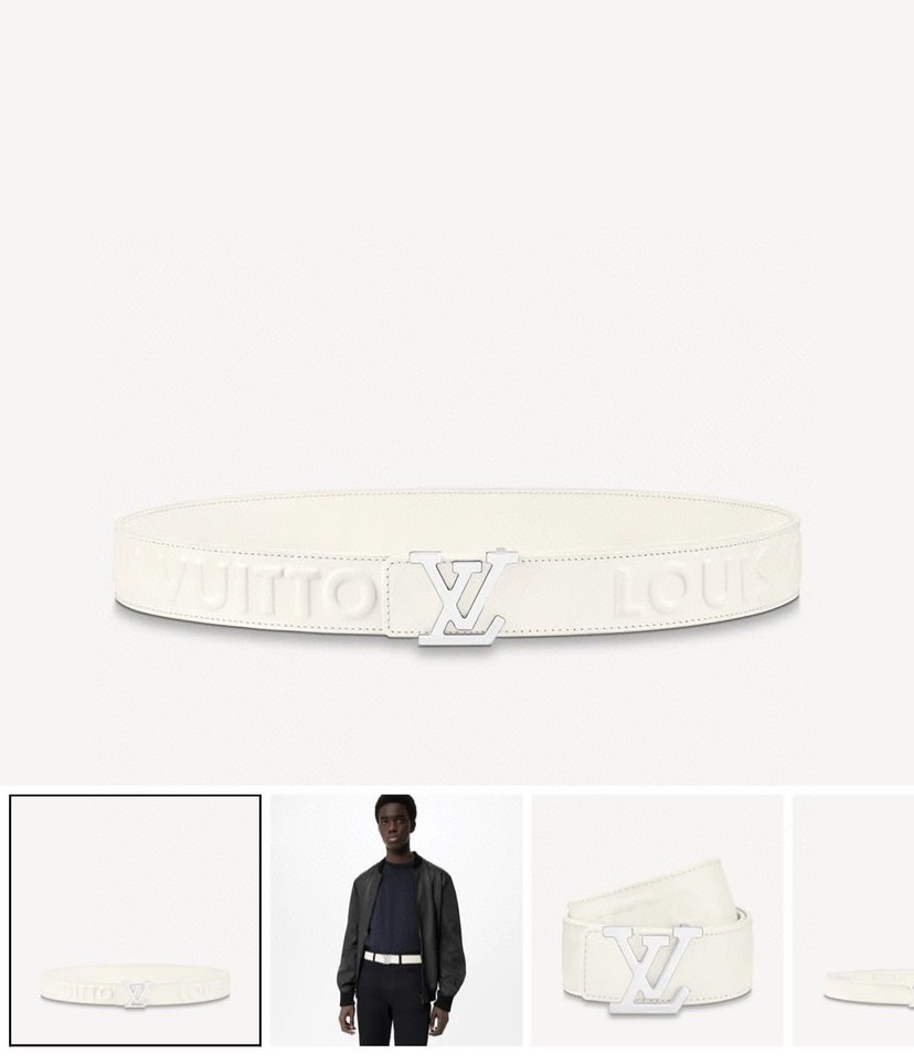 [TOP] Louis Vuitton LV Men's S-Lo Belt 3.5 cm - White - 711 Luxury