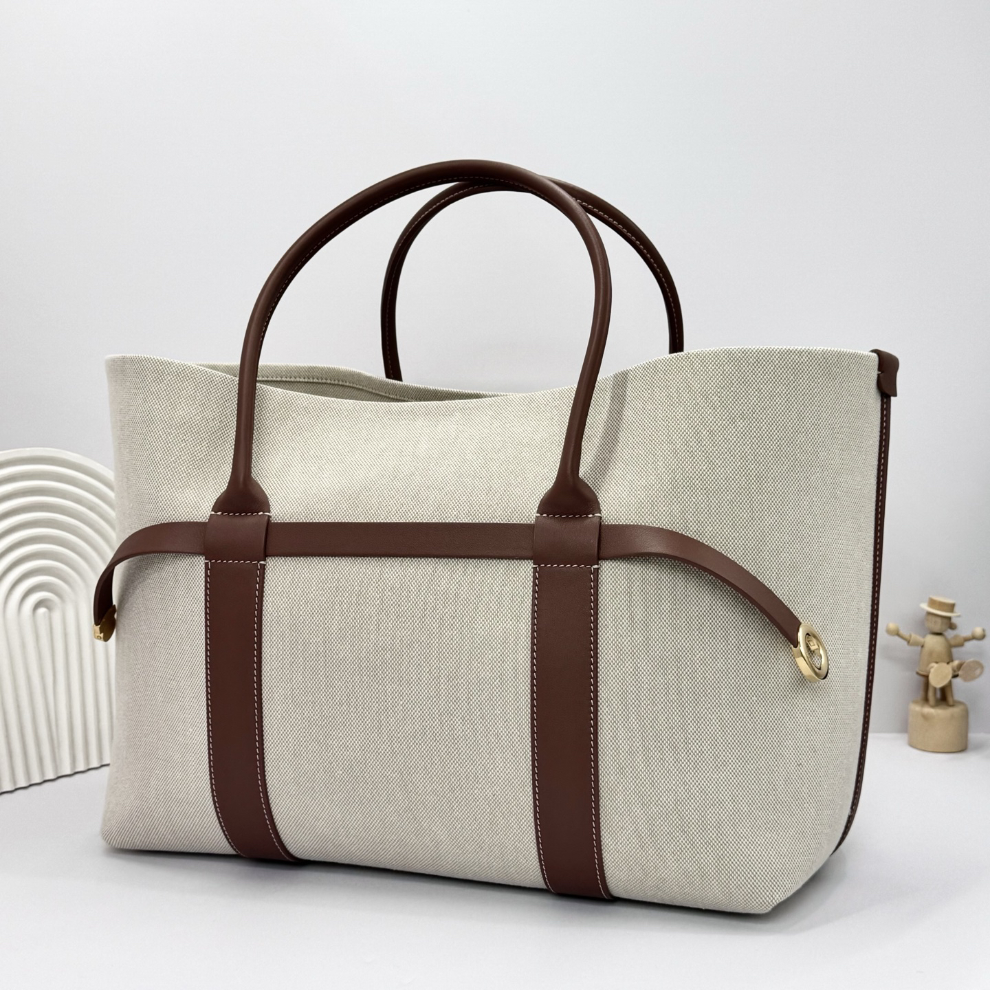 [TOP] Loro Piana Ghiera Shoer Shopping Bag  40 x 26 x 18 cm - White - 711 Luxury