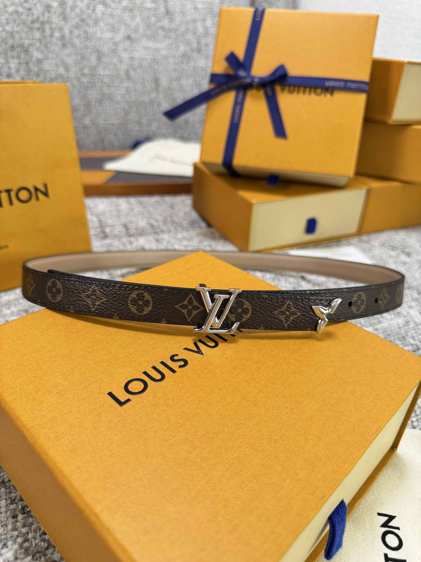 [TOP] Louis Vuitton LV Belt 2 cm - Brown - 711 Luxury