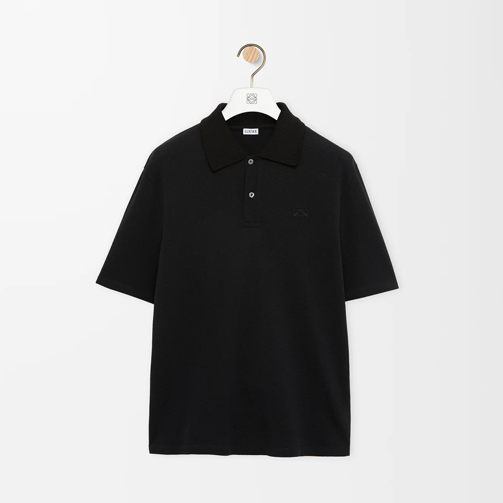 LOEWE Polo in cotton Black #387947
