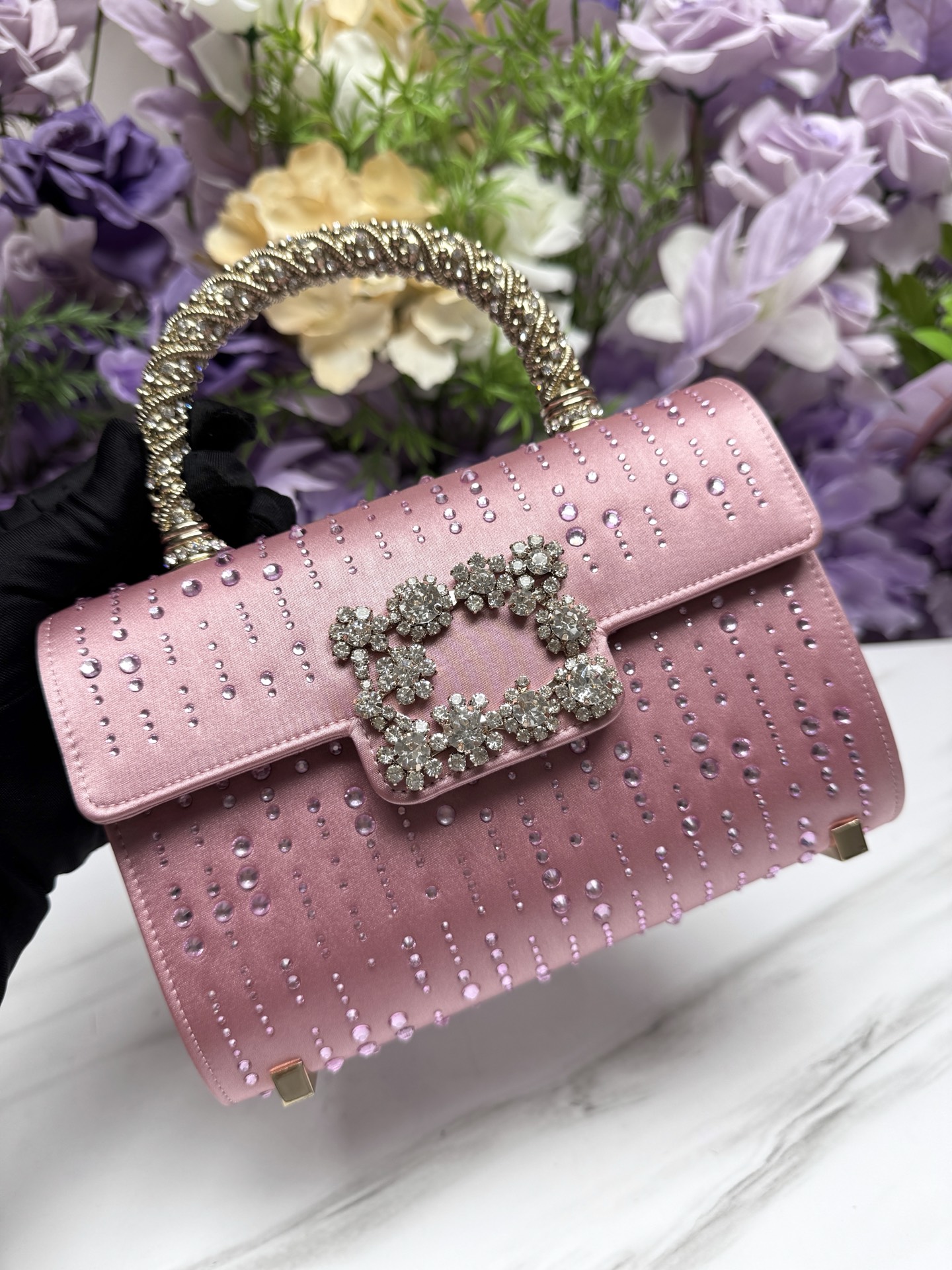 [TOP] ROGER VIVIER Diamond Bag 19-13-4 CM - Pink - 711 Luxury